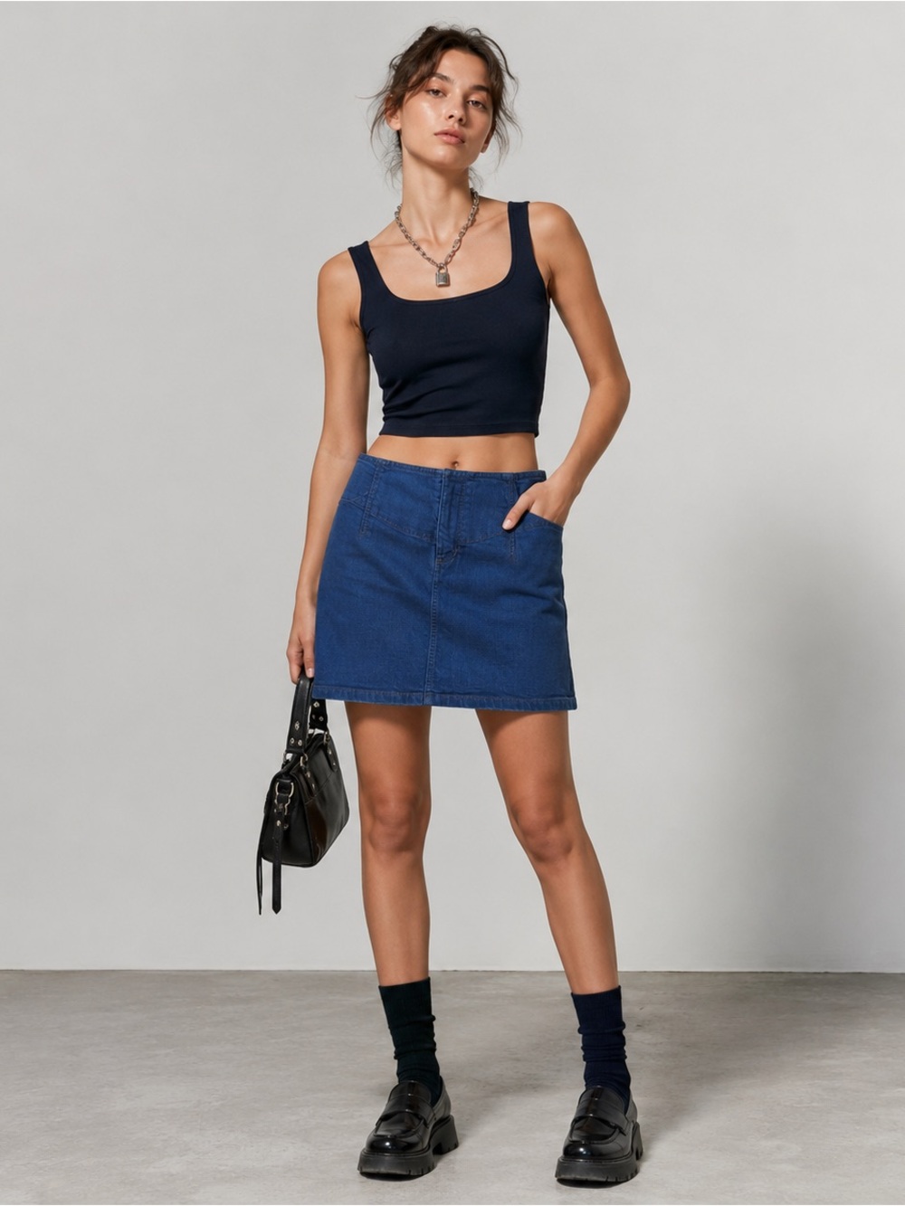 Marc by Marc Jacobs Denim Mini Pencil Skirt Size 2 Y2K Minimalist Dark Wash